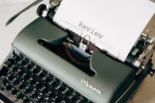 review on a papaer in a typewriter